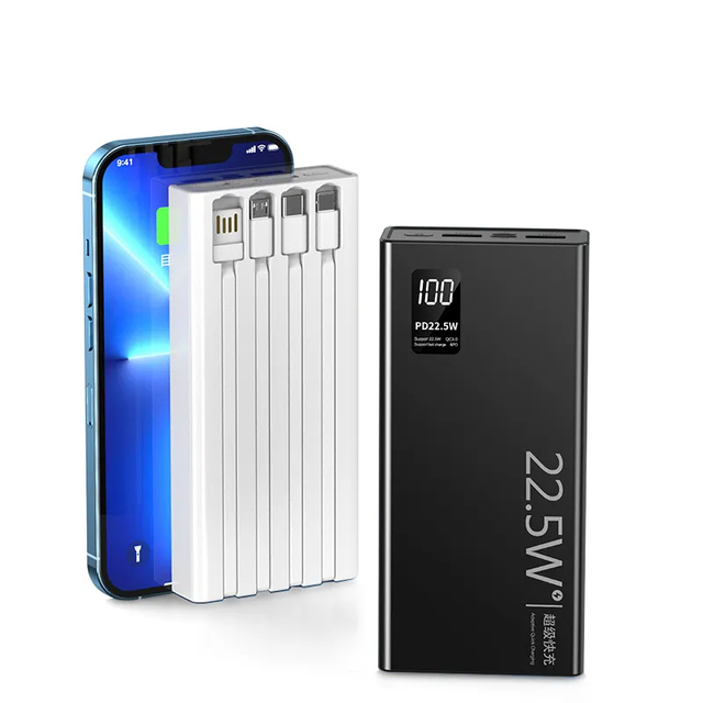 Hot Selling Power Bank Portable Phone Charger Mobile Powerbank 20000mah Power Banks Fast Charging with Cable