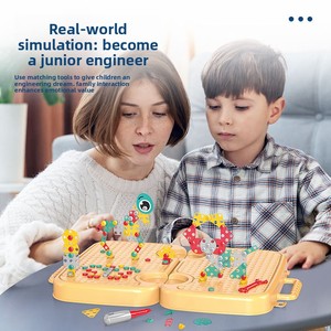 Jeu d'<span class=keywords><strong>outils</strong></span> d'ingénierie pour enfants en plastique, avec boîte à <span class=keywords><strong>outils</strong></span> et valise, pour l'éducation précoce des bébés et des jeunes enfants, avec puzzles à visser et démonter - Product Image 3