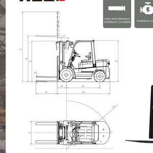 Diesel Heftruck <span class=keywords><strong>5</strong></span> T Heftruck <span class=keywords><strong>5</strong></span> <span class=keywords><strong>Ton</strong></span> Ce Epa Magazijn Heftruck Met Zijshifter - Product Image 6