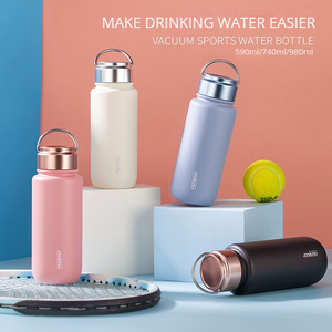 PINKAH Bouteille isotherme en acier inoxydable à double paroi personnalisée 22/25/33 oz, bouteille d'eau potable, thermos avec poignée pour l'extérieur - Product Image 2