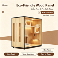 Maison pour chat en bois écologique d'intérieur avec montage facile et design verrouillable pour plusieurs chats - Style moderne