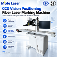 Machine de marquage laser à fibre optique CCD avec convoyeur pour gravure automatique de pièces métalliques 20W 30W 50W 100W