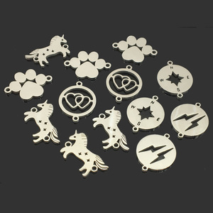 Colgante de Acero Inoxidable de <span class=keywords><strong>Dos</strong></span> Agujeros, Colgante Pulido de Alta Calidad para Hacer Joyas, Pulseras y Collares - Product Image 2