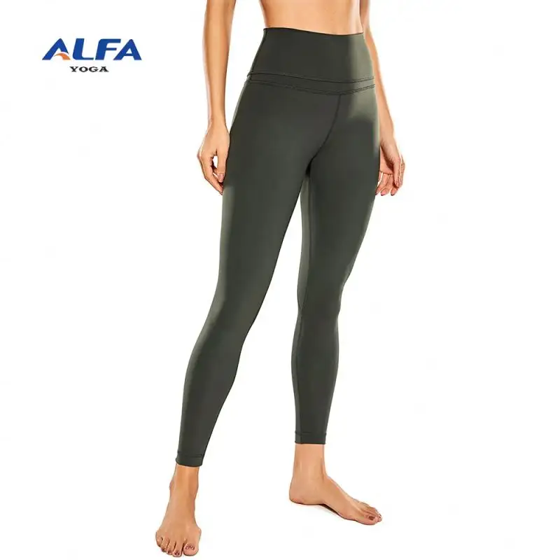 Leggings da allenamento con sensazione di nudo da donna Alfa 25 pollici-7/8 pantaloni attillati da Yoga a vita alta