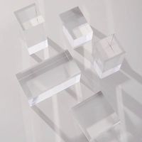 Plaque personnalisée transparente en plexiglas acrylique contre-signe blocs Riser Cube