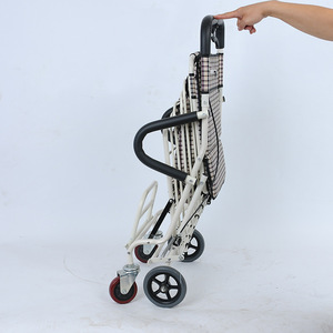 Carrito de compras plegable Xu Haode para personas mayores, con reposapiés y asa, color rojo, para asistencia de movilidad. - Product Image 3