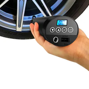 Vehicle Tools Rechargeable Tire Inflator with Power Bank Function Stainless Steel Portable Car Air Pump Compressor