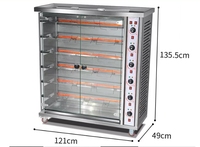 Machine à rôtir à gaz rotative en acier 220V équipement de cuisson commercial automatique pour restaurant magasin d'alimentation four à poulet rôti