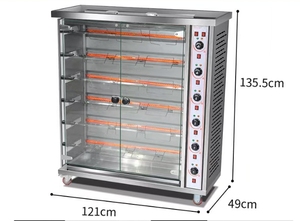 Máquina de <span class=keywords><strong>asador</strong></span> de Gas rotativa de acero de 220V, equipo de cocina comercial automático <span class=keywords><strong>para</strong></span> restaurante, tienda de comida, horno de pollo asado - Product Image 3