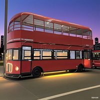 Food Truck Bus à Deux Étages en Aluminium Personnalisé, Préfabriqué, Modulaire et Mobile, pour Café et Restaurant, avec Système d'Alimentation Intégré et Laitier