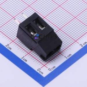 DB129V-5.0-2P-BK-S Screw Terminal Block Through hole Component (THT),P=5mm Connector 1x2P 5mm Black Through Hole - Product Image 1