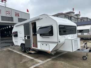 Remolque de Viaje Moderno en Forma de Lágrima, Ligero, para 4 Personas, Autocaravana para Viajes por Carretera y Campamentos al Aire Libre - Product Image 2