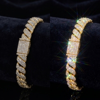 Bracelet torsadé Hip Hop en Moissanite couleur D VVS1, en argent sterling S925 nano-plaqué, chaîne en corde de chanvre tressée, pour femmes et hommes, cadeau