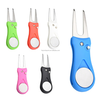 Accessoires de golf portables, équipement de parcours de golf, outil de réparation de divots pliable en plastique SS à motif vierge, type Switchblade