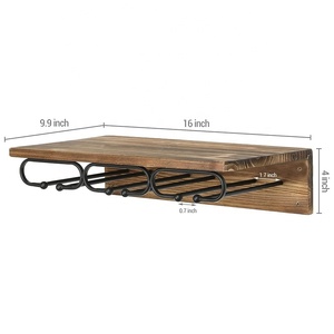 Casier à vin <span class=keywords><strong>mural</strong></span> <span class=keywords><strong>en</strong></span> <span class=keywords><strong>bois</strong></span> rustique pour la décoration intérieure pour <span class=keywords><strong>bouteille</strong></span> de vin et <span class=keywords><strong>porte</strong></span>-verres étagères flottantes <span class=keywords><strong>en</strong></span> <span class=keywords><strong>bois</strong></span> pour le mur - Product Image 6