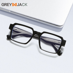 Lunettes anti-lumière bleue rectangulaires de style coréen Greyjack, monture Tr90, verres Ac, lunettes optiques unisexes K028OP - Product Image 1