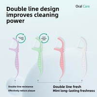 Double fil jetable Pick 60 bâton de fil de menthe micro portable blanc en polyéthylène emballé individuellement pour hôtel familial