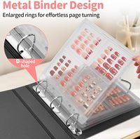 D Ring Press on Nail Storage Book Sparkling Wearable Binder Beauty Tip Art Display Tool Lashes and Nails File Packaging
