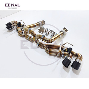 Ecnal para Corvette C8, sistema de escape de válvula quemada dorada de titanio de alto rendimiento, tubo de escape para automóviles - Product Image 4