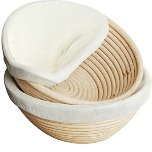 Cesta de fermentación de pan de masa madre de junco marino de 9 pulgadas, juego de cestas Banneton para fermentación de pan con revestimiento antiadherente para hornear - Product Image 4