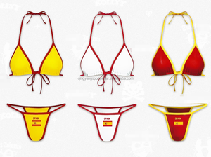 بيع بالجملة Oem قطعتين بيكيني عارية ملابس سباحة قطع عالية 2 قطعة ملابس سباحة مجموعات بيكيني مربوطة - Product Image 3