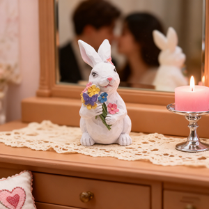 งานฝีมือเรซิ่นรูปกระต่ายสำหรับเทศกาลอีสเตอร์ รูปทรงดอกไม้ ไข่ ของตกแต่งสวนกลางแจ้ง สนามหญ้า ตกแต่งสวน รูปปั้นก็อบลิน - Product Image 3