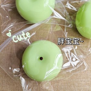 Jouet anti-stress pomme verte à presser, rebond lent, en TPR - Product Image 4