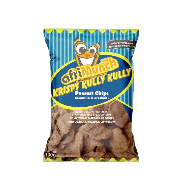 Custom Printed Empty Plastic Back Seal Banana Tortilla Plantain Potato Chips Bag Wholesale