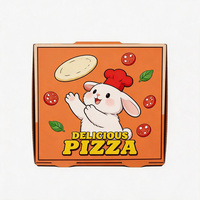 Pizza doos met eigen logo, houtgestookte stijl, waterdicht, voedselveilig, gegolfd karton, afhaaldoos