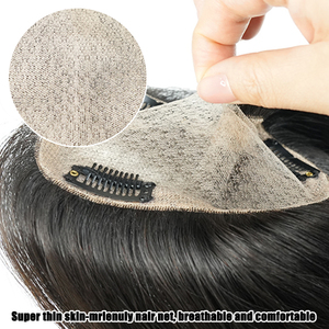 ผมแท้ยุโรปแบบเวอร์จิ้น คิวติเคิลเรียงเส้น สีธรรมชาติ ตรง ไม่ผ่านการดัด  พร้อมติดตั้งง่ายด้วยคลิป  ฐานผ้าไหมลูกไม้ฝรั่งเศส สำหรับผู้หญิง - Product Image 3