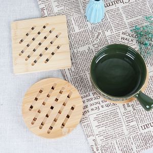 <b>Bamboo</b> Heat Insulation Mat Square Round Hollowed Out <b>Table</b> Pad For Kitchen Protection - Product Image 3