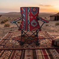 Chaise de plage pliable légère avec cadre en acier rembourré, porte-gobelet, écologique, portable, pour le camping en plein air, pique-nique, Arabie Saoudite