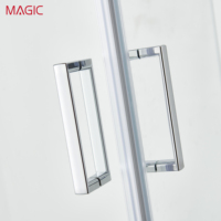 Salle de bain minimaliste au design européen avec porte coulissante en aluminium, séparation sec/humide, cloison en verre enduit, garantie 3 ans