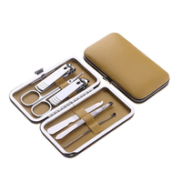 VW-MS-677 Kit d'outils de soin des ongles professionnel portable 7-en-1 durable, manucure, pédicure, kit d'épilation des sourcils, pinces, boîte en acier au carbone