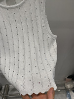 Nouvelle Collection 2026 : Ensemble Tricoté Chic et Confortable – Top Ajusté à Strass et Mini-Jupe à Volants – Deux Pièces Tricotées pour l'Été