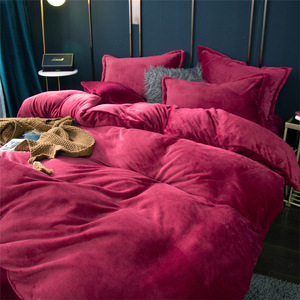 Winter Four-piece <strong>Fleece</strong>-lined <strong>Single</strong> Coral <strong>Fleece</strong> Style Gray Plush Double-sided <strong>Fleece</strong> <strong>Duvet</strong> <strong>Cover</strong> - Product Image 5