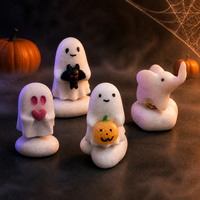 Ensemble de figurines fantômes d'Halloween en marbre blanc rotatif, sculptées à la main, ornement de statue, vente en gros, directement de l'usine pour la décoration de bureau à domicile