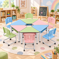 Ensemble table et chaises pour enfants d'âge préscolaire, bords arrondis, sûr et écologique, pour salle d'activités de maternelle et de préscolaire