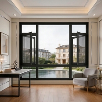 Ventanas Abatibles Minimalistas de Aluminio con Marco Delgado, Doble Acristalamiento, Rotura de Puente Térmico y Bisagras Ocultas para Arquitectura