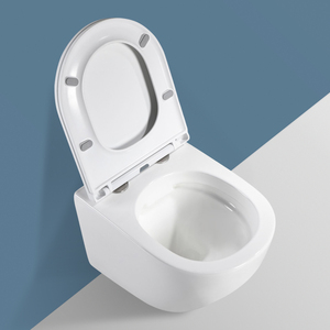 Venta caliente artículos sanitarios WC marca de agua montado en la pared inodoro colgante inodoro cerámica baño pared colgado inodoro para Baño - Product Image 6