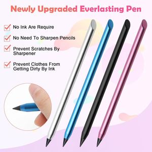 Nouveau crayon métallique personnalisable avec logo, effaçable, éternel, durable, pointe d'écriture sans encre, en aluminium - Product Image 3