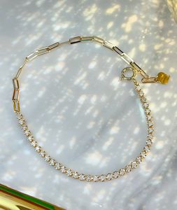 Bracelet ajustable Xinfly en or pur 18 carats avec demi-chaîne tennis et diamant de 0,50 ct - Product Image 2