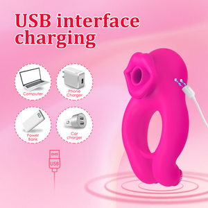 Miglior prodotto di qualità per coppie potente vibratore succhiatore G-Spot clitoride stimolatore anelli pene più venduti Combo - Product Image 2