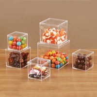 Boîte transparente en plastique acrylique avec couvercles, boîte de rangement en acrylique pour bonbons, dessert, chocolat, boîte-cadeau alimentaire, vente directe d'usine