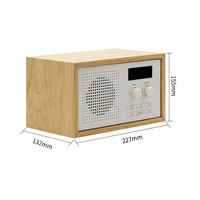 Hochwertiges LED-Display FM-Holz Digitalradio mit AUX-IN-Funktion und Eingebautem Mono-Lautsprecher