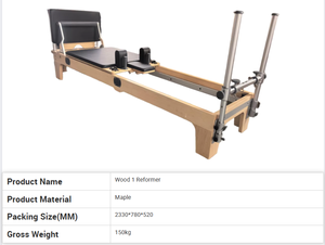 Reformeur de Pilates en érable clinique - Machine de thérapie de réadaptation durable, réglable et écologique avec système de ressorts équilibrés - Product Image 3