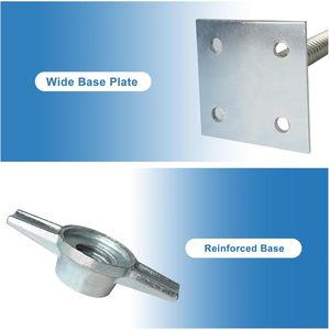 Reinforced Adjustable Leveling <strong>Jacks</strong> 18.25" Solid Baker Style Base Plate 4 Pack Galvanized Silver Screw <strong>Jacks</strong> <strong>Ladder</strong> Parts - Product Image 4
