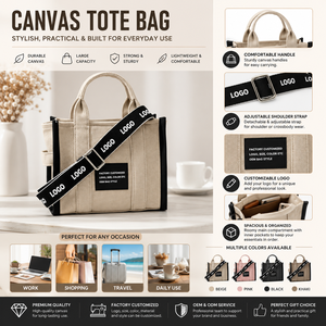 Casual <b>Tote</b> <b>Bag</b> with <b>Zipper</b> Closure and Double Top Handles for Daily Use Luxury Unisex Waterproof Polyester - Product Image 1