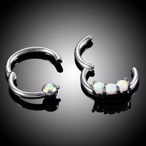 Acero inoxidable Daith Septum Helix Tragus Orelha cartílago cautivo aro Labret joyería gema Clicker nariz Piercings oreja aro anillos - Product Image 3