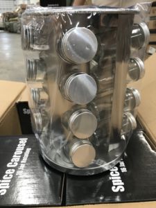 Étagère de rangement rotative en acier inoxydable pour bouteilles d'assaisonnement, organisateur vertical rotatif d'épices avec compartiments pour condiments - Product Image 6